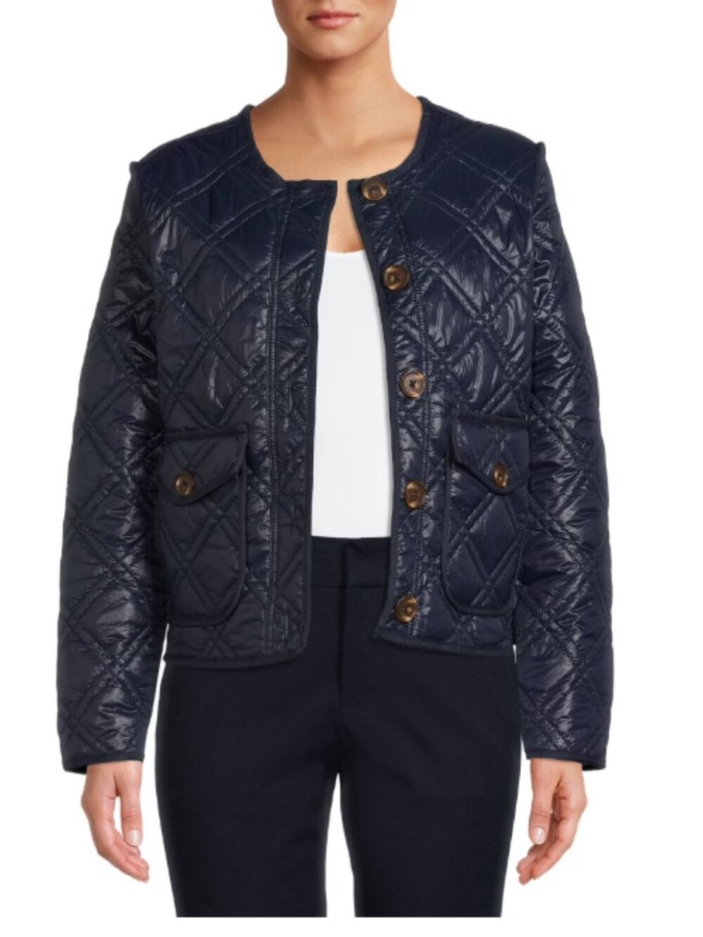 Time and Tru Navy Quilted Jacket; NWT; Size XL